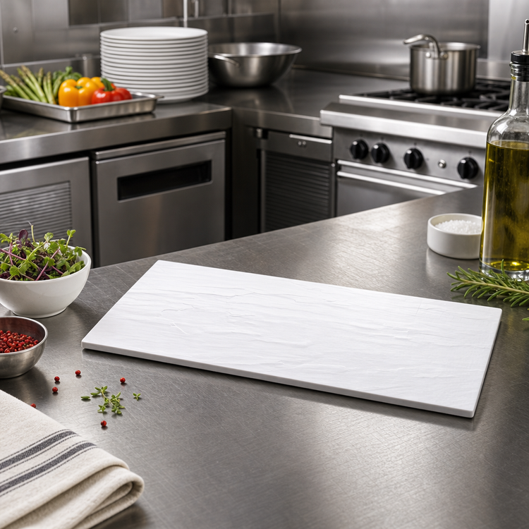 Product image #2 for American Metalcraft 18-Inch Rectangular White Melamine Faux Slate Serving Platter