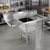 Thumbnail image #2 for John Boos B-Series 16-Gauge 1-Compartment Stainless Steel Sink with Left and Right Drainboards, 55-1/4 Inch Wide