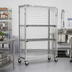Thumbnail image #2 for Metro Super Erecta qwikSLOT Mobile Security Cage, Chrome Plated Wire, 52-3/4 x 21-1/2 x 68-1/2 Inches
