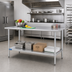 Thumbnail image #2 for 72 Inch x 24 Inch Stainless Steel Work Table with 5 Inch Backsplash and Adjustable Undershelf