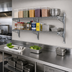 Thumbnail image #2 for Advance Tabco Special Value Series 2-Tier Adjustable Wall-Mount Wire Shelving Post & Brackets for 14-Inch Deep Shelves