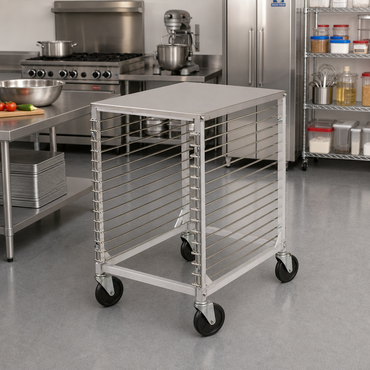 Product image #2 for Winco Mobile Aluminum Sheet Pan Rack, 15 Full-Size or 30 Half-Size Pan Capacity