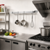 Thumbnail image #2 for Eagle Group SBPR-48-A 48-Inch Wall-Mount Single-Bar Aluminum Pot Rack with 4 Double-Prong Hooks