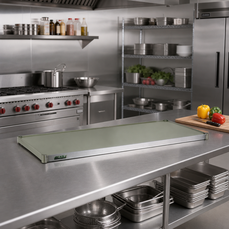 Product image #2 for Eagle Group Valu-Gard Solid Shelf, 54 x 14 Inches, Marine Edge, Green Epoxy-Coated Galvanized Steel
