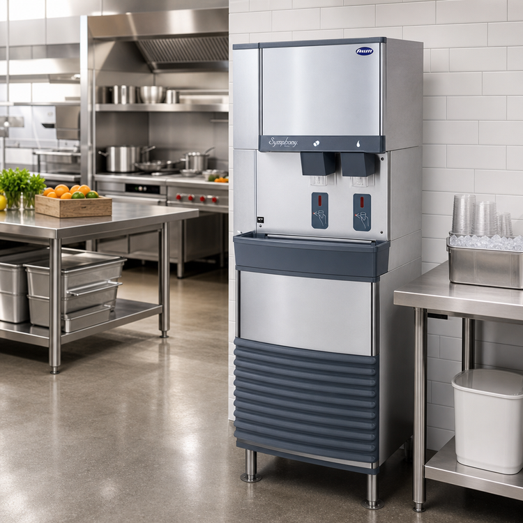 Product image #2 for Follett Symphony Plus 50FB414W-S Freestanding Ice and Water Dispenser with 425 lb. Chewblet Ice Production