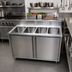 Thumbnail image #2 for BK Resources Four-Compartment Stainless Steel Sink Cabinet with Hinged Doors, 48 x 24 Inches