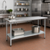 Thumbnail image #2 for BlendPort Deluxe Series 84-Inch x 24-Inch Flat Top Stainless Steel Work Table with Galvanized Base and Adjustable Undershelf