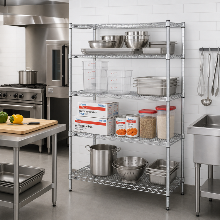 Product image #2 for Metro Super Erecta Chrome Plated Stationary Starter Wire Shelving Unit, 30"W x 18"D x 63"H, 4 Shelves