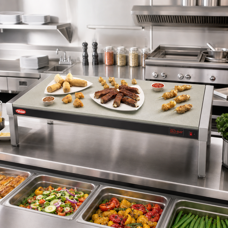 Product image #2 for Hatco Glo-Ray Simulated Stone Rectangular Heated Shelf, 60 x 18-Inch, Freestanding