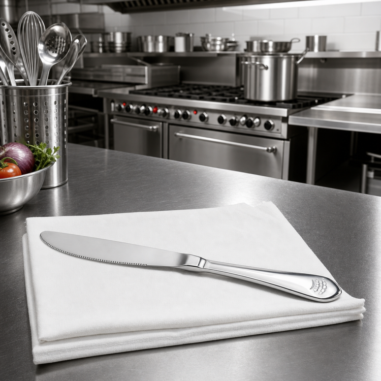 Product image #2 for Fan Extra-Heavy Weight Serrated Table Knife, 9-1/2 Inch, Hollow Handle, Mirror Finish