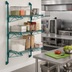 Thumbnail image #2 for Quantum Cantilever Wall-Mounted Shelving Starter Unit with 3 Wire Shelves and 54-Inch Posts