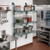Thumbnail image #2 for Quantum Cantilever Wall-Mounted Shelving Starter Unit with 3 Wire Shelves and 54-Inch Posts
