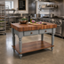 Thumbnail image #2 for American Heritage Rustica Butcher Block Work Table with Lower Shelf and Drawer