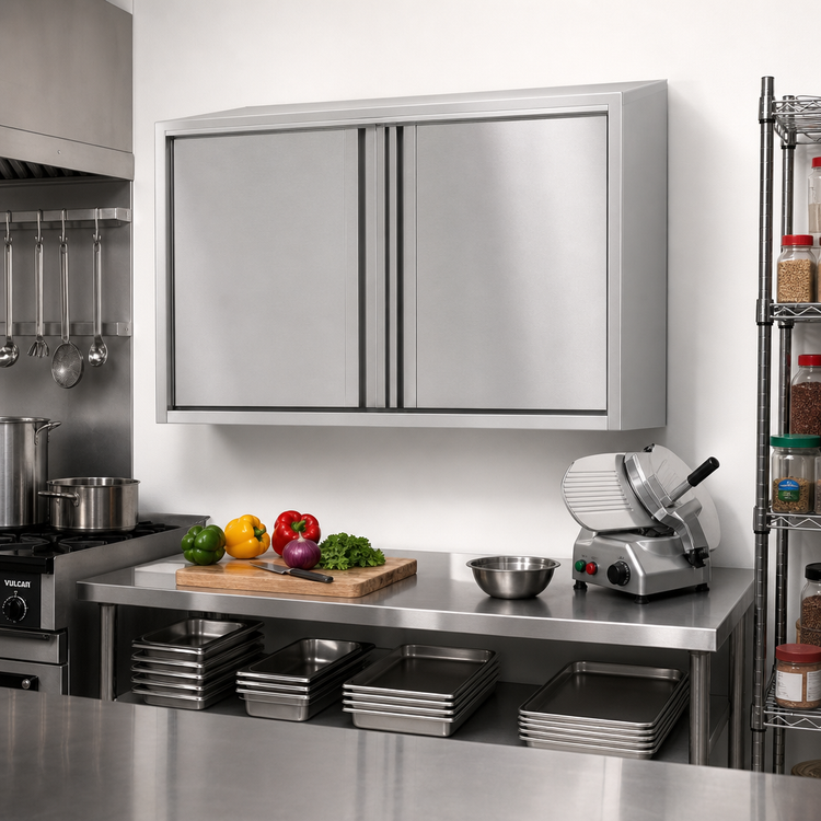 Product image #2 for Eagle Group WCH-72 72-Inch Wall Mount Stainless Steel Cabinet with Hinged Doors