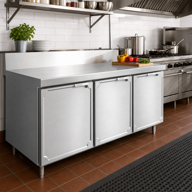 Product image #2 for La Rosa Refrigeration 72-Inch Three-Section Reach-In Work Top Freezer Base