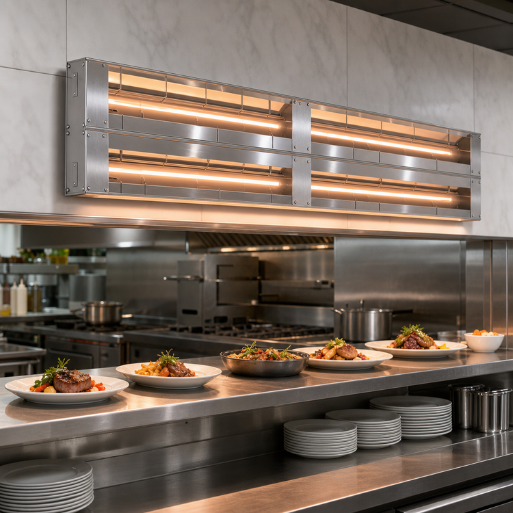 Product image #2 for Hatco Glo-Ray Lighted Double Infrared Strip Heater, 132-Inch, 5.3 kW, Aluminum
