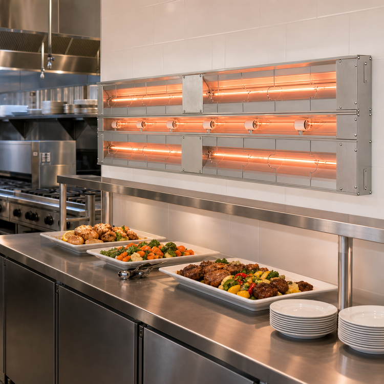 Product image #2 for Hatco Glo-Ray Lighted Double Infrared Strip Heater, 132-Inch, 5.3 kW, Aluminum