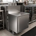 Thumbnail image #3 for BK Resources UBC-DW-21-W24HL Stainless Steel Underbar Cabinet, 24 x 21 Inch, Raised-Edge Top, Locking Door, Without Backsplash