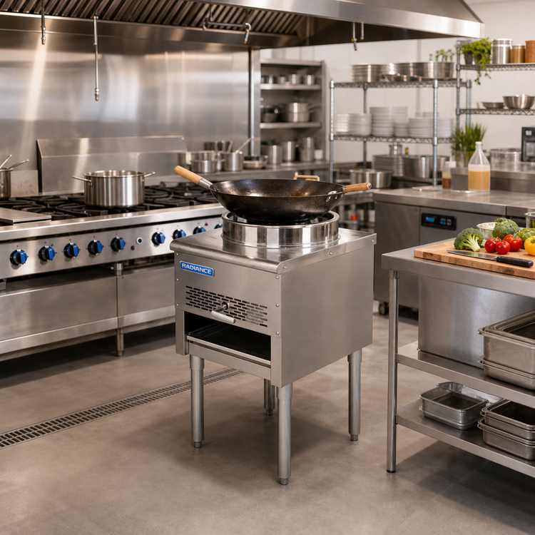 Product image #2 for Turbo Air Bake Tech Innovation Radiance Gas Wok Range with 16-Inch Opening, 125,000 BTU