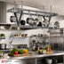 Thumbnail image #2 for Eagle Group CM60PR-X Ceiling-Mounted Triple-Bar Stainless Steel Pot Rack with 15 Hooks