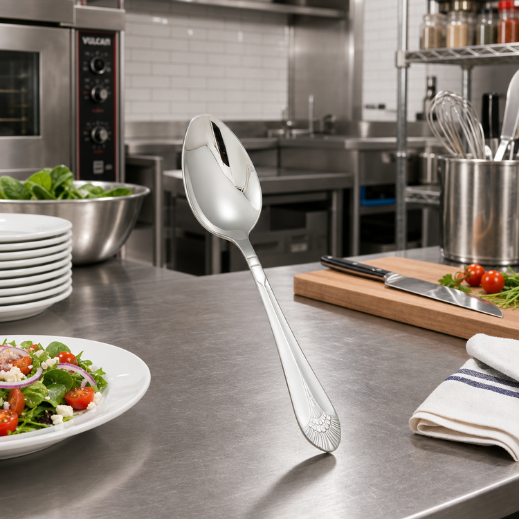 Product image #3 for Winco Peacock European Tablespoon, 8-3/8 Inch, 18/8 Stainless Steel, Extra Heavyweight, Mirror Finish