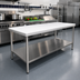 Thumbnail image #2 for Poly-Vance 48-Inch x 24-Inch Poly-Top Work Table with Adjustable Stainless Steel Undershelf
