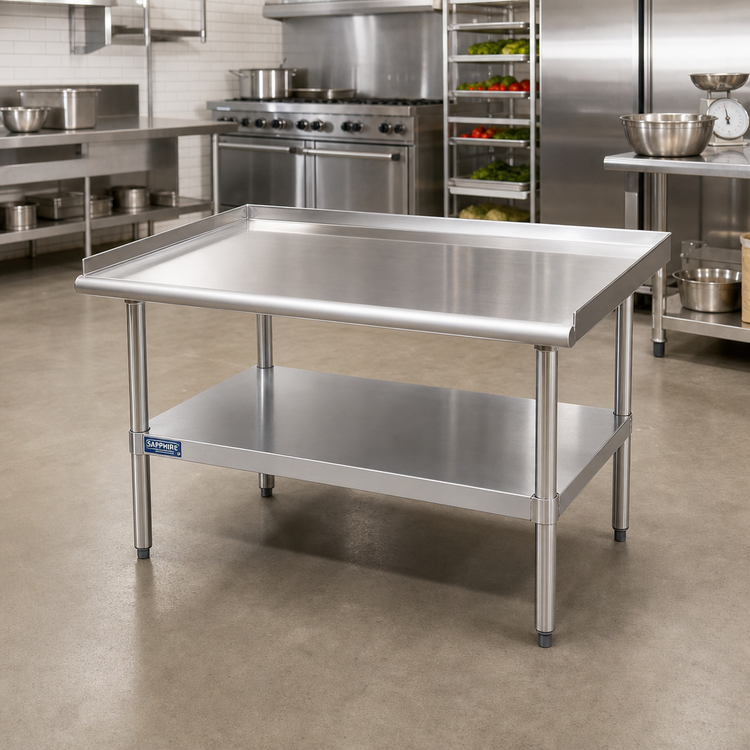 Product image #2 for Sapphire Manufacturing 18 x 30 Inch Stainless Steel Equipment Stand with Adjustable Undershelf