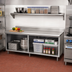 Thumbnail image #2 for Advance Tabco Special Value Series 108-Inch x 24-Inch Economy Open Base Stainless Steel Work Table with 5-Inch Backsplash