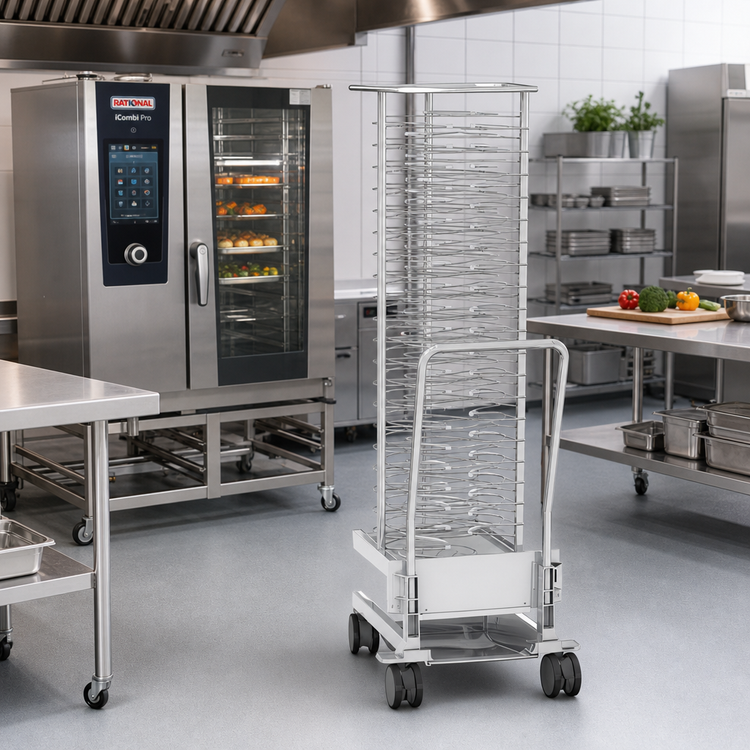 Product image #2 for RATIONAL 20-Half-Size Mobile Oven Rack, 20 U Rails, 2-1/2 Inch Spacing