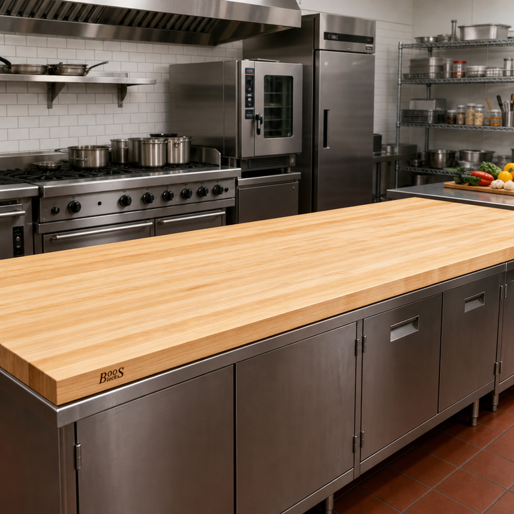Product image #2 for Boos Block Northern Hard Rock Maple Edge Grain Kitchen Countertop, 132 x 25 x 1-1/2 Inches, Oil Finish