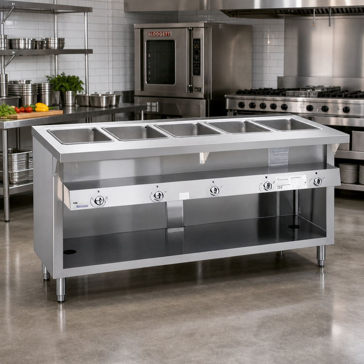 Product image #2 for Thurmaduke G-6-DLSS 6-Well Gas Hot Food Steamtable Unit with Stainless Steel Body