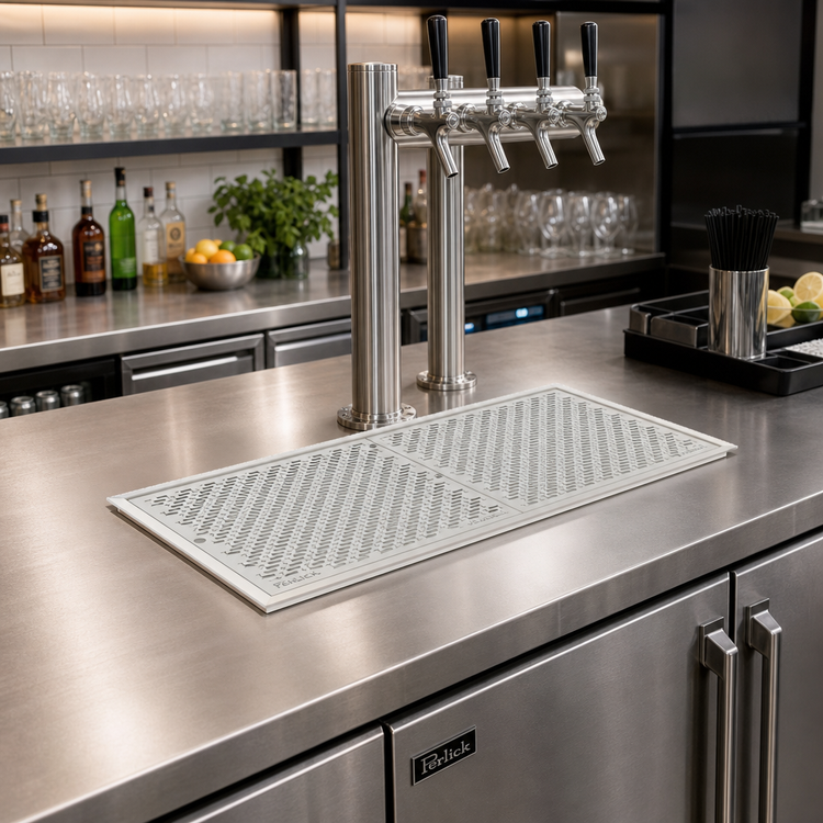 Product image #2 for Perlick Drop-In Stainless Steel Drip Tray Trough for Service Stations, 24 x 12 Inches