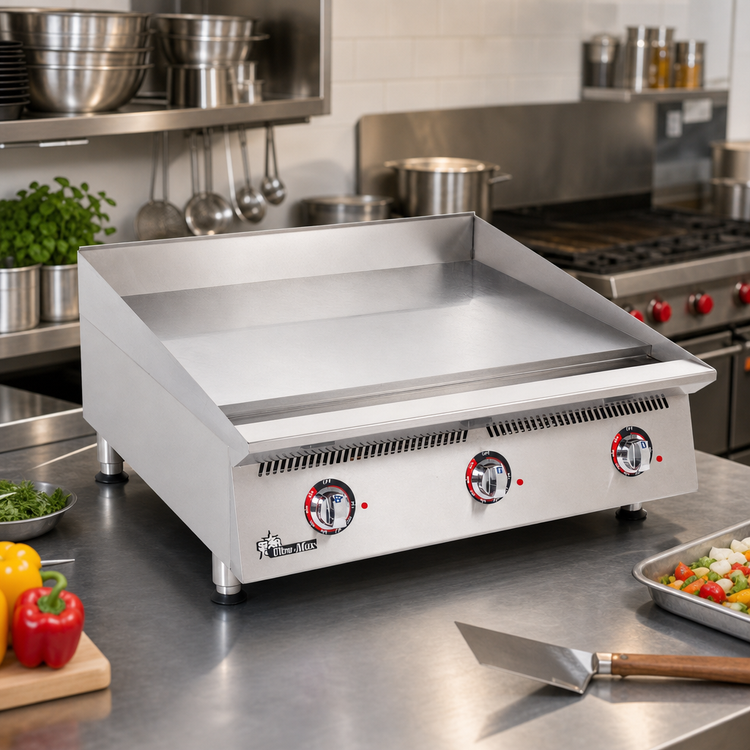 Product image #2 for Ultra-Max 36-Inch Countertop Gas Griddle with Chrome Plate and Mechanical Snap-Action Thermostats