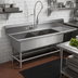 Thumbnail image #2 for John Boos Pro-Bowl 3-Compartment Platter Sink with 30-Inch Right Drainboard, 90-3/16 Inch Wide