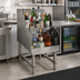 Thumbnail image #2 for 24-Inch Freestanding Underbar Liquor Display Rack, 5-Step, 304 Stainless Steel, 3-Inch Backsplash