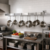 Thumbnail image #2 for Eagle Group 120-Inch Wall-Mount Single-Bar Stainless Steel Pot Rack with 10 Double-Prong Hooks