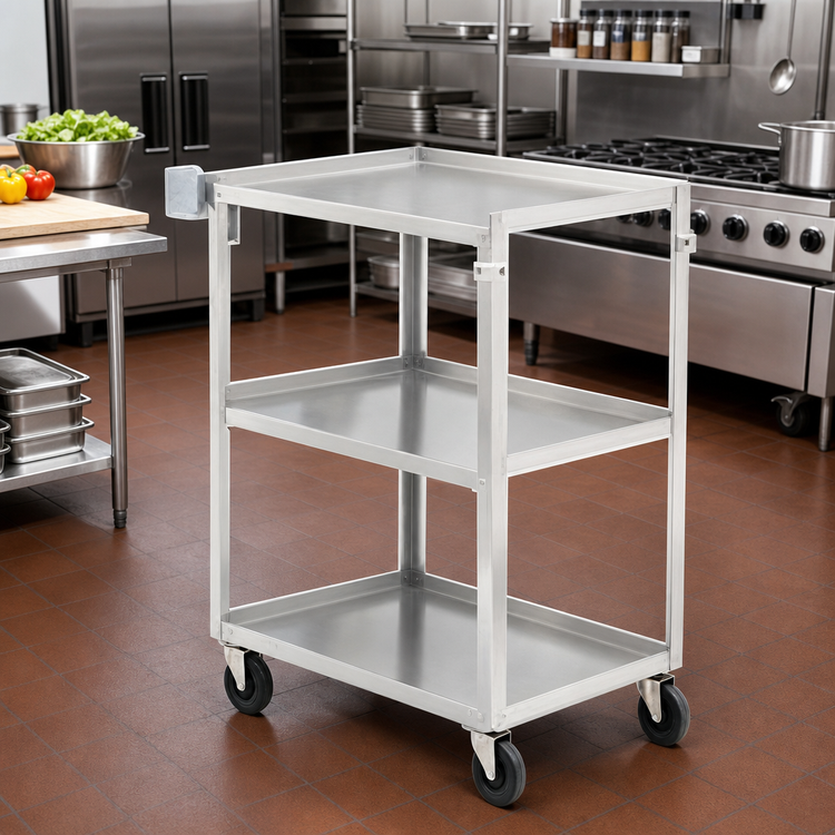 Product image #2 for Vollrath Stainless Steel 3-Shelf Utility Bus Cart, 400 lb Capacity