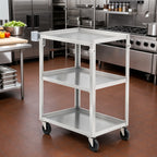 Thumbnail image #2 for Vollrath 97125 Stainless Steel 3-Shelf Utility Bus Cart, 400 lb Capacity, Solid Shelves