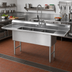 Thumbnail image #2 for Advance Tabco 3-Compartment Fabricated Stainless Steel Sink with Left and Right Drainboards, 84-Inch
