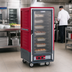 Thumbnail image #2 for Metro C5 Insulation Armour Red 3/4 Height Mobile Heated Holding Cabinet with Clear Door and Fixed Wire Slides