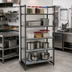 Thumbnail image #2 for Cambro Camshelving Basics Plus 5-Shelf Solid Stationary Polymer Shelving Starter Unit, 24 x 36 x 84 Inches, Brushed Graphite