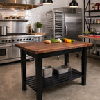 Thumbnail image #3 for John Boos WAL-C6036-S American Black Walnut Wood Top Work Table, 60 x 36 Inches, 1-1/2-Inch Edge-Grain Top, Painted Base with Slatted Undershelf
