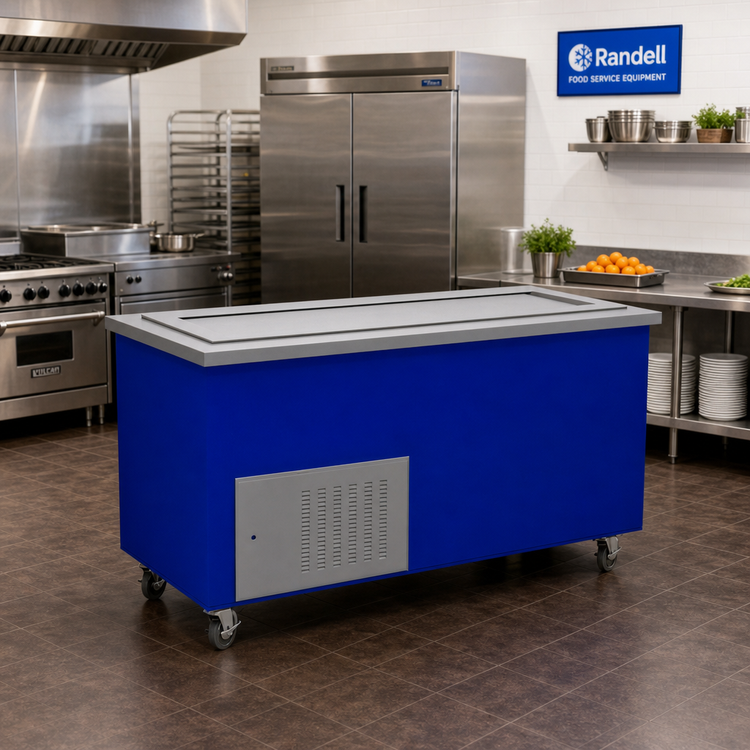 Product image #2 for Randell 86-Inch Mobile Modular Enclosed-Base Frost Top Serving Station, 6-Pan Capacity