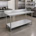 Thumbnail image #2 for Advance Tabco KMS-369 Stainless Steel Work Table with 5-Inch Backsplash and Adjustable Undershelf, 108 x 36 Inches