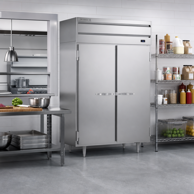 Product image #2 for Beverage Air P Series Two-Section Pass-Thru Freezer, 48.33 Cu. Ft., Top-Mounted Self-Contained Refrigeration