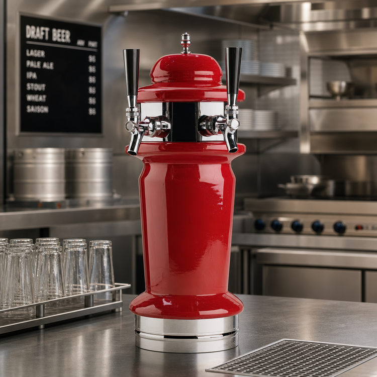 Product image #2 for Micro Matic Monaco Single-Column Countertop Air-Cooled Draft Beer Tower with 2 Brass-Body Faucets