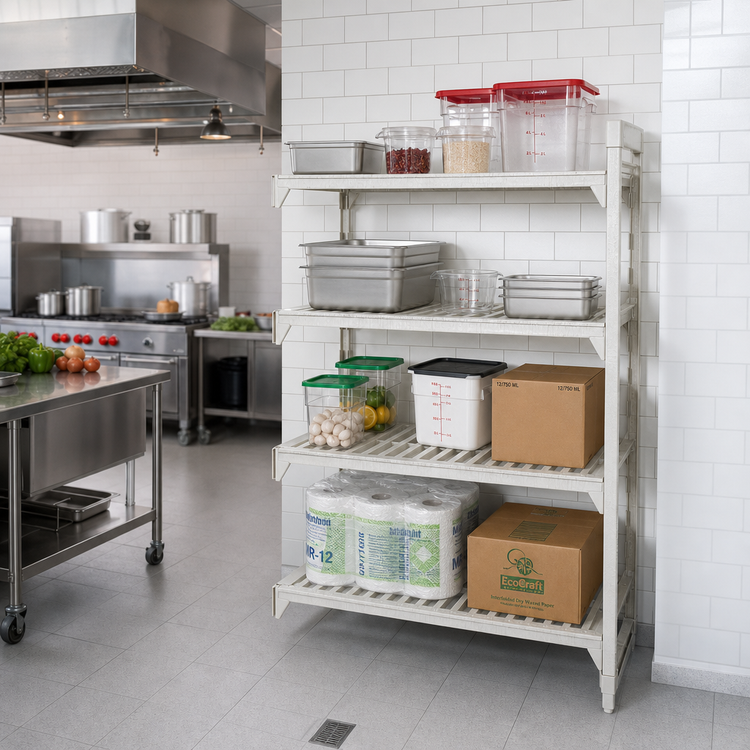 Product image #3 for Camshelving Premium Stationary 4-Shelf Vented Add-On Polymer Shelving Unit, 24 x 36 x 84 Inches