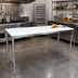 Thumbnail image #2 for John Boos 84 Inch x 36 Inch Reversible Poly Flat Top Trimming Table with Stainless Steel Legs and Bullet Feet