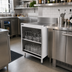 Thumbnail image #2 for Quick Ship Stainless Steel Underbar Bar Glass Storage Cabinet with Drainboard Top and 2 Adjustable Rack Shelves