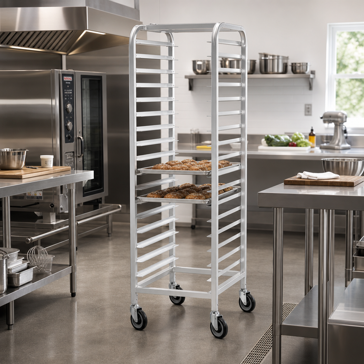 Product image #2 for Dinex Econoline Aluminum End-Loading Pan Rack for 12 Full-Size 18 x 26 Trays